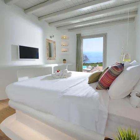 Outstanding Mykonos 6 Bedrooms Agamemnon Sauna Jacuzzi Panoramic Sea Views Elia (Mykonos)