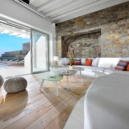 Villa Outstanding Mykonos 6 Bedrooms Agamemnon Sauna Jacuzzi Panoramic Sea Views
