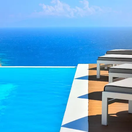 Outstanding Mykonos 6 Bedrooms Agamemnon Sauna Jacuzzi Panoramic Sea Views * Elia (Mykonos)