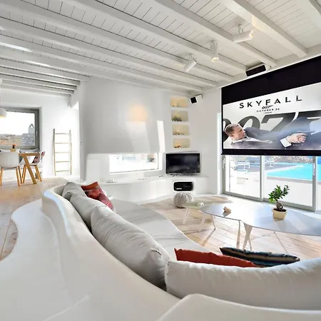 Villa Outstanding Mykonos 6 Bedrooms Agamemnon Sauna Jacuzzi Panoramic Sea Views Elia (Mykonos)