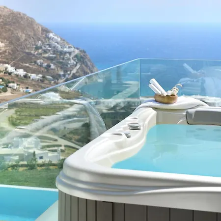 Outstanding Mykonos 6 Bedrooms Agamemnon Sauna Jacuzzi Panoramic Sea Views Elia (Mykonos)